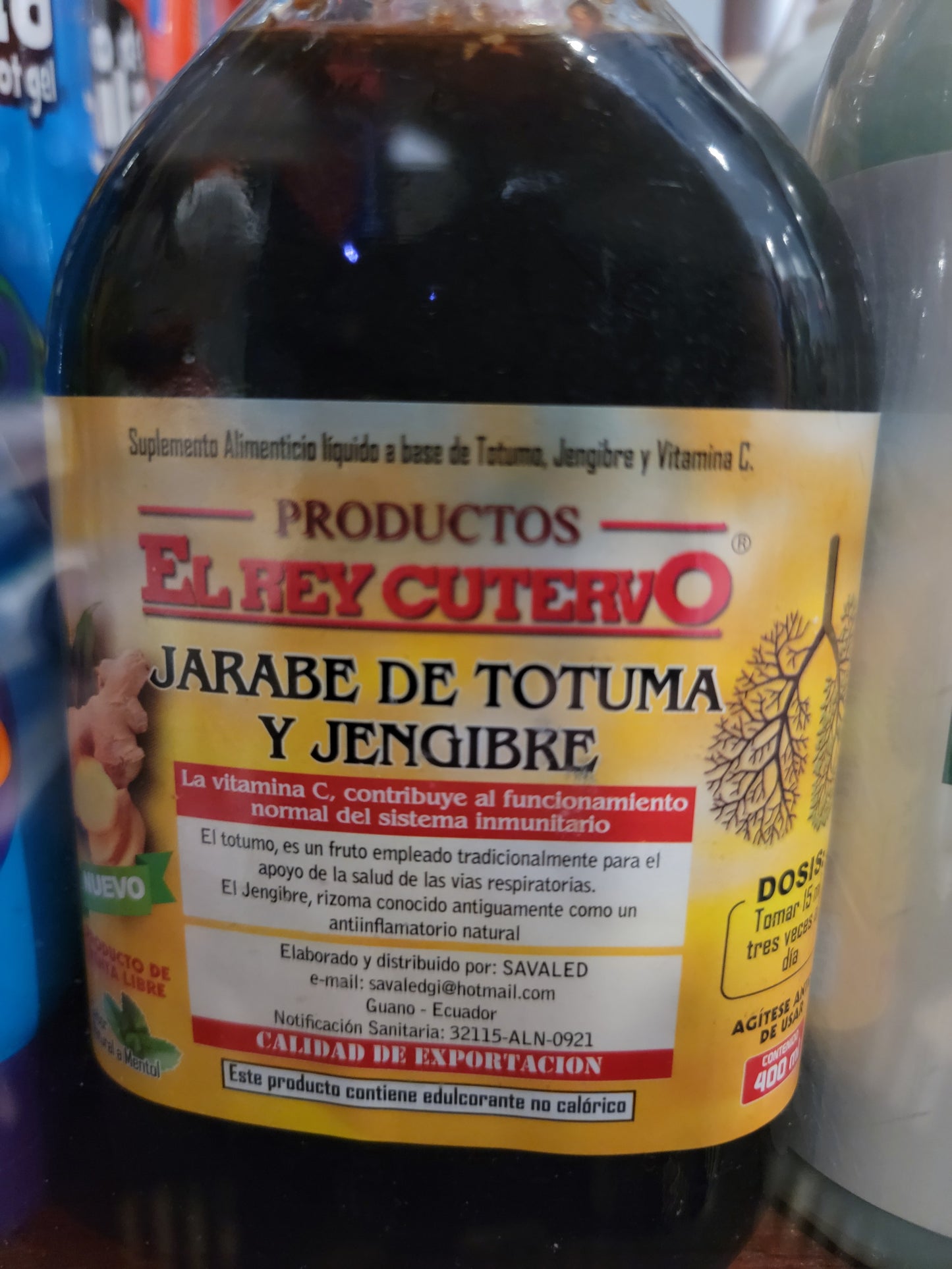 Jarabe de Totuma y Jengibre