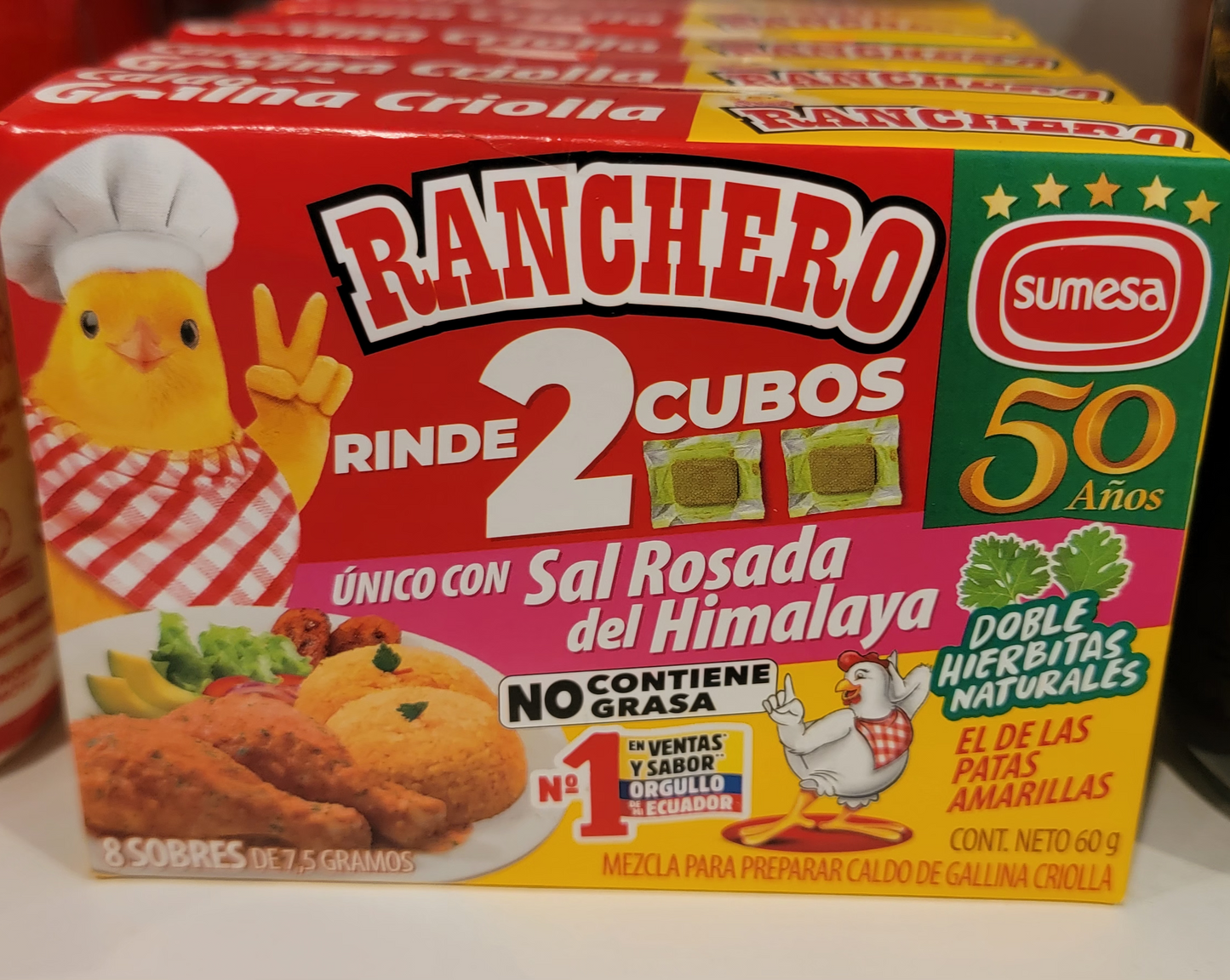 Sazonador Ranchero cubitos sobres - EcuaFolk