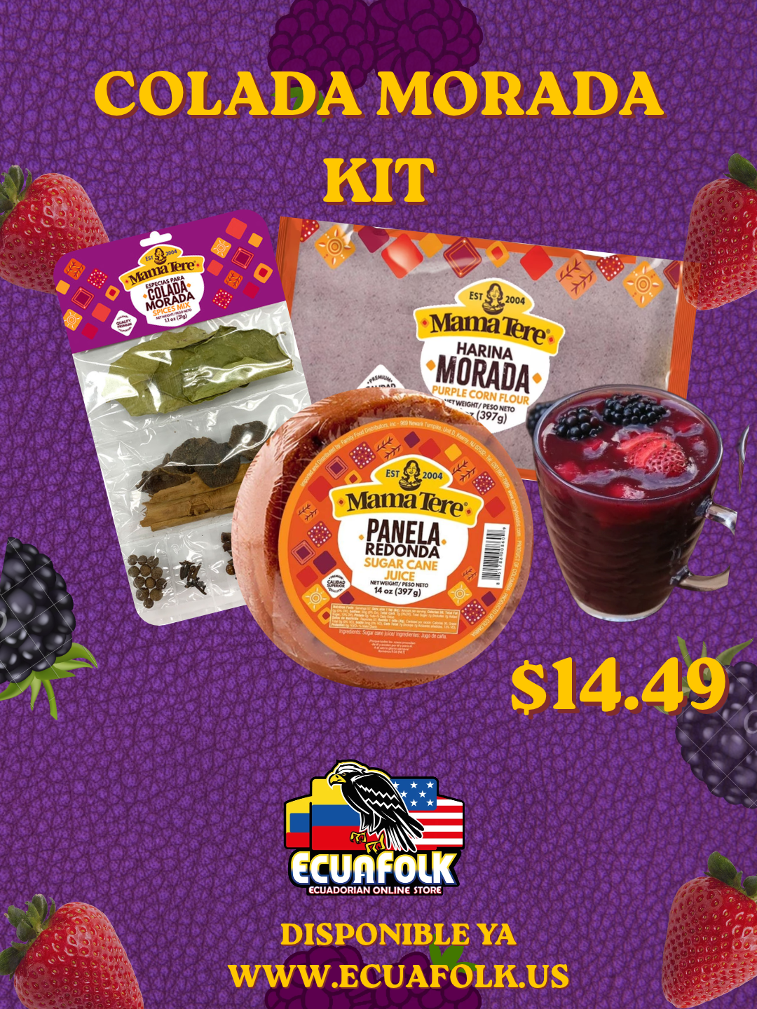 Kit Colada Morada – Panela, Harina Morada y Hierbas