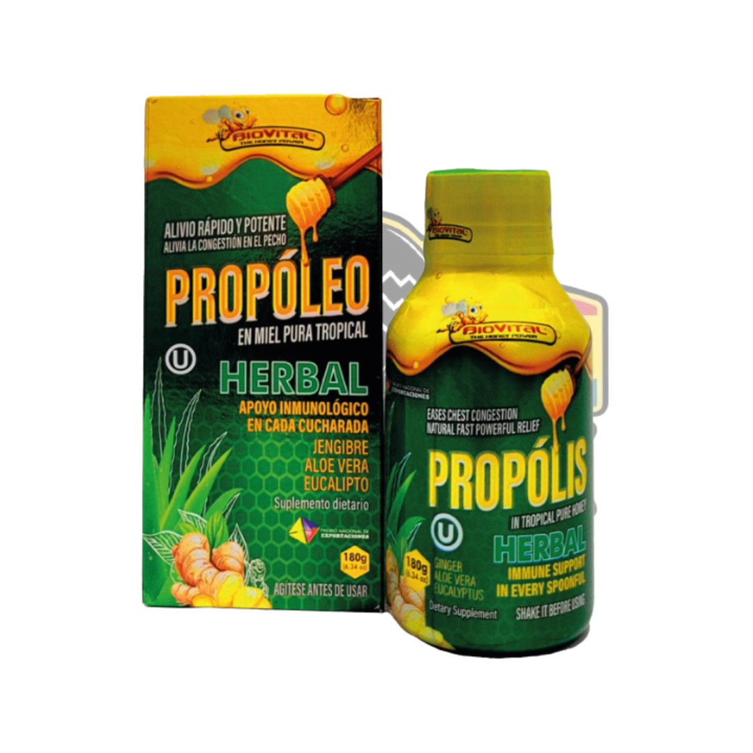 Propóleo Herbal en Miel 180g – Cuidado Natural para tu Bienestar
