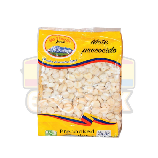 mote precocido, mote Mi Tierra, maíz blanco cocido, productos andinos, comida ecuatoriana tradicional